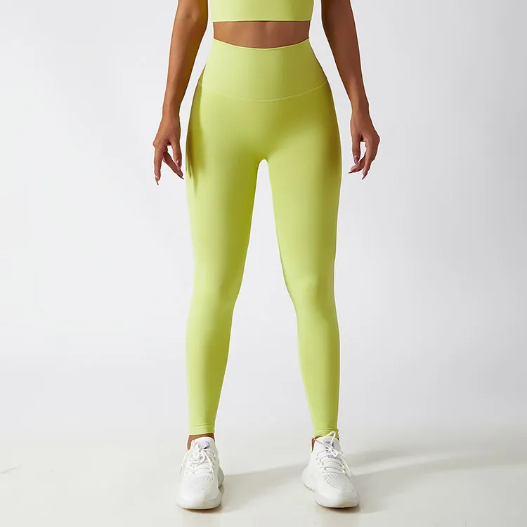 Cloud Breathable Yoga Dress Women's High Waist Hip Lifting Cropped Pants - Green Trousers