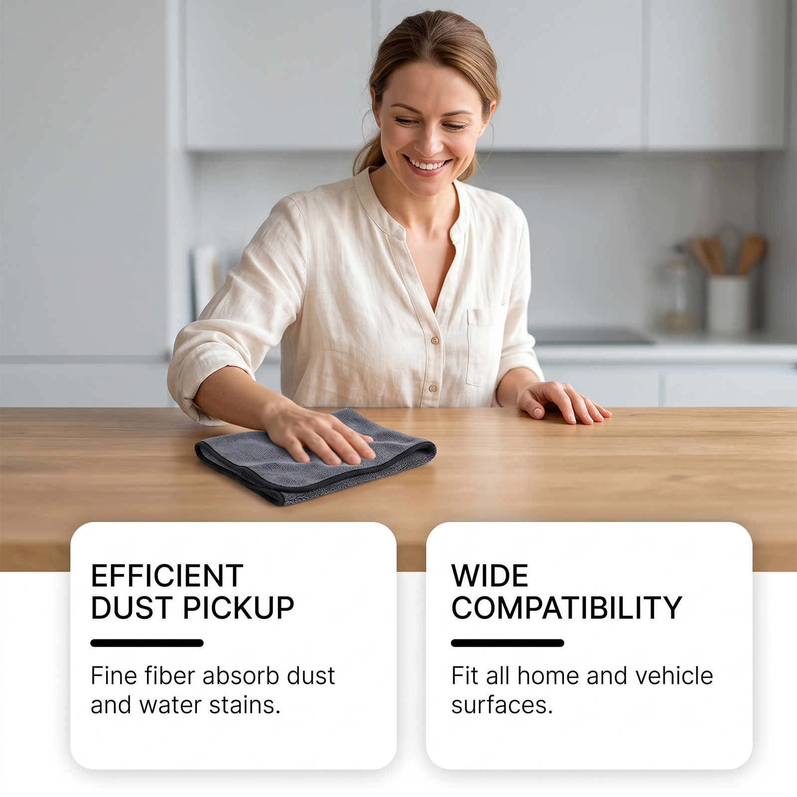 Cleaning Cloths Are Suitable For Cleaning Car Windshields, Interior Leather, Kitchen Countertops, And Dining Table Glass Surfaces. 3