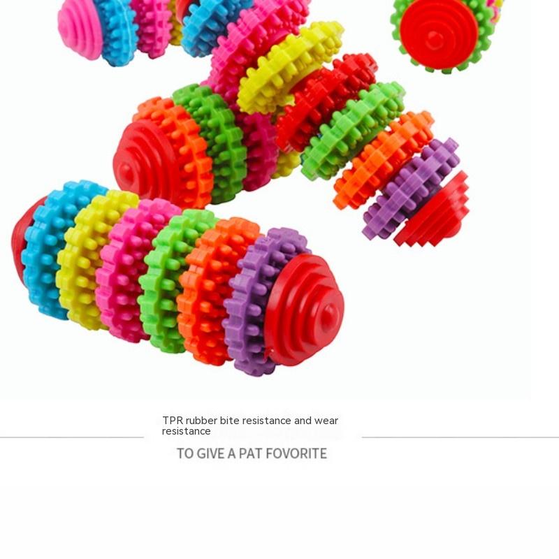 Title 9, Dog Toy Ball Rubber Gear Colorful Swivel