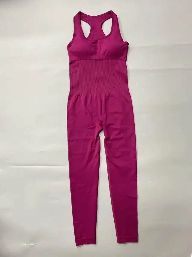 Women's One piece Yoga Set With Jumpsuit Pants Magenta L - Shop at LoveMi