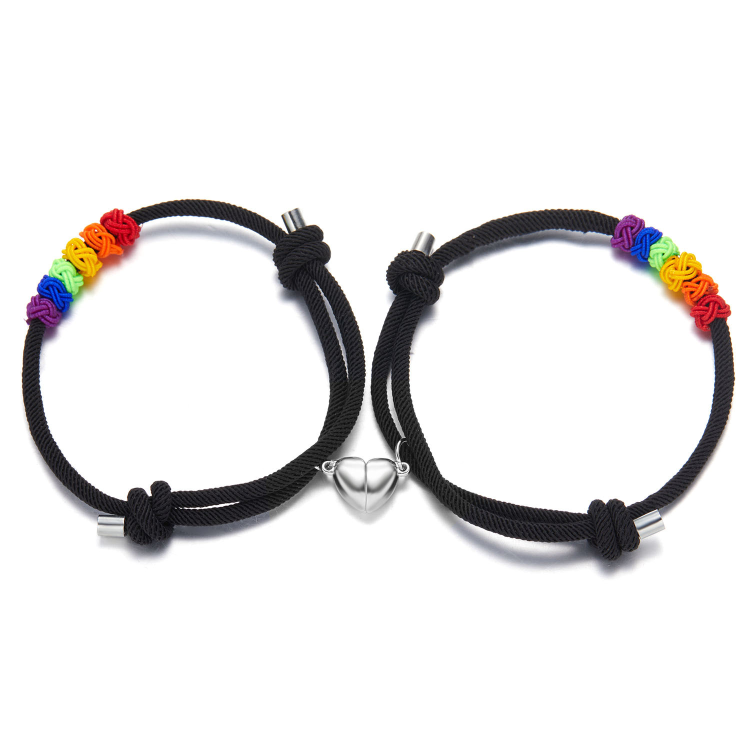 Title 6, Couple Alloy Magnetic Buckle Bracelet Rainbow P...