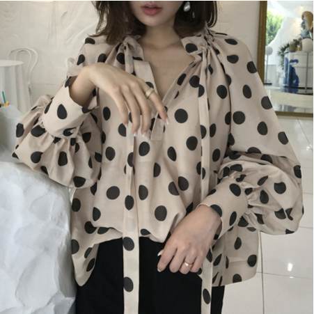 Title 3, Ladies Loose Slim Leopard Print Polka Dot Long ...