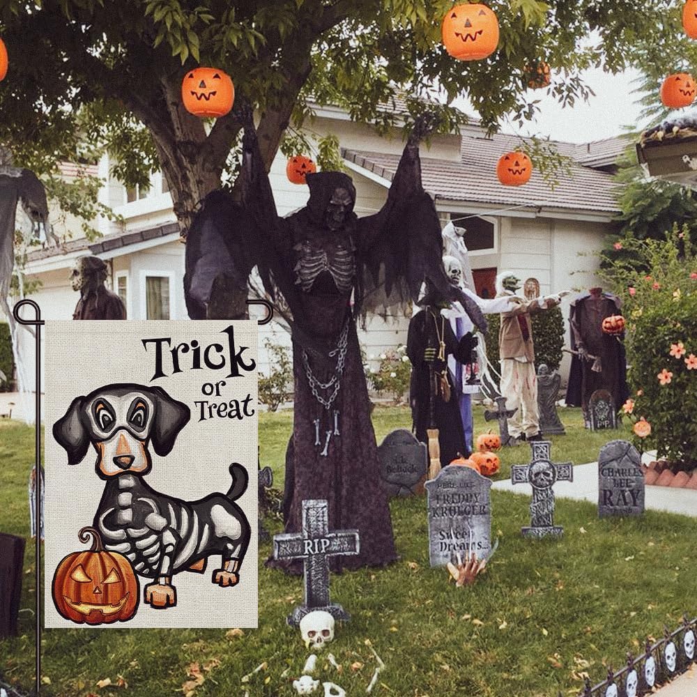 Title 4, Halloween Trick Or Treat House Flag 12 X 18 Inc...