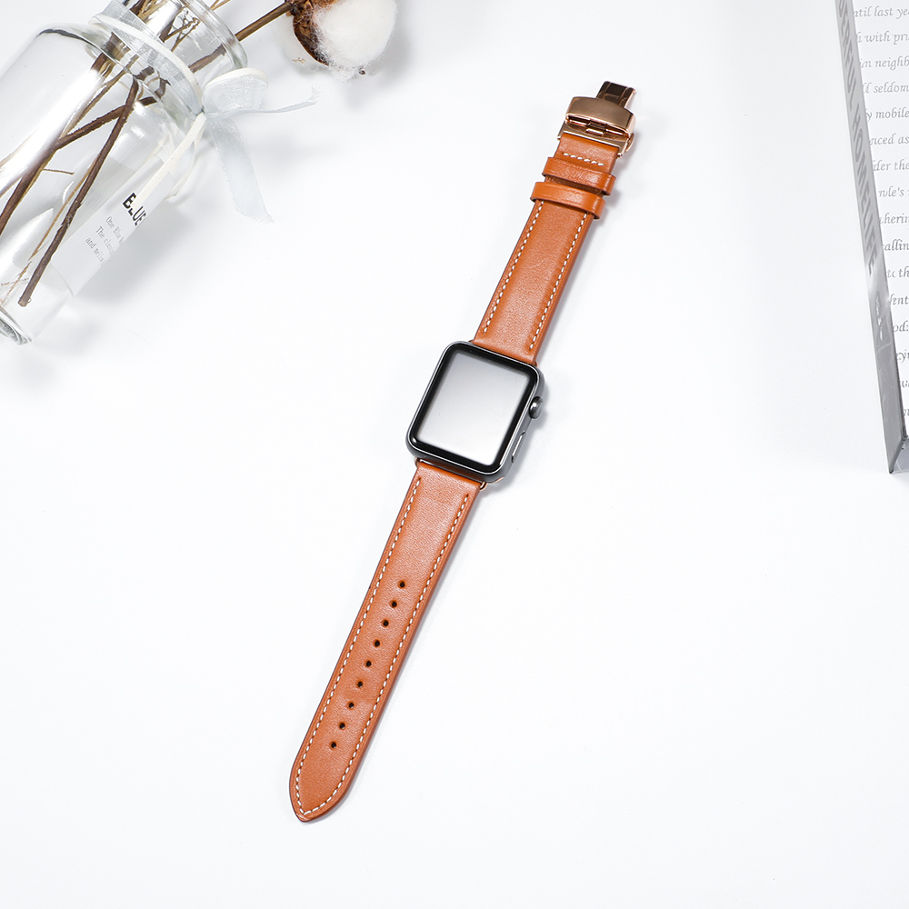 Fashion Simple Solid Color Leather Single Loop Strap