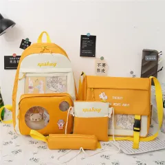 New Lightweight Large Capacity Japanese High School Backpack - Yellow - View 1