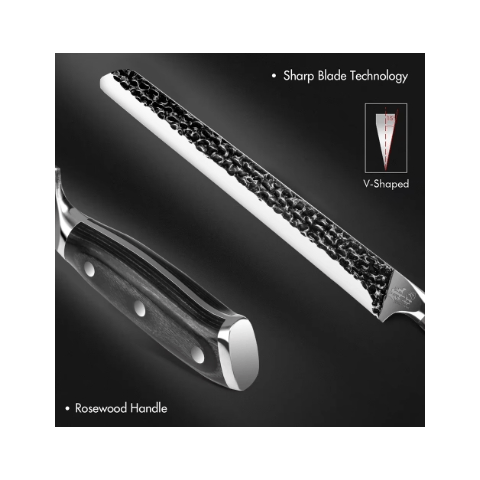 11-Inch High-Carbon Blacksmithing Slicing Knife - Effortless Meat Slicing... 2