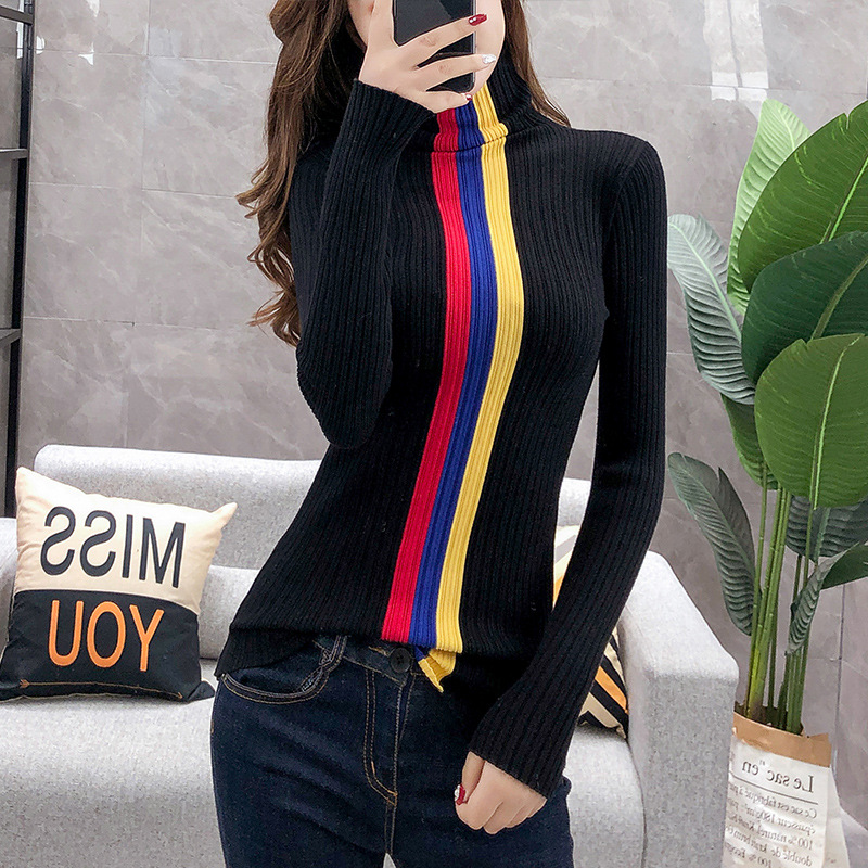 Title 6, Turtleneck Cashmere Slim Pullover Knitted Padde...