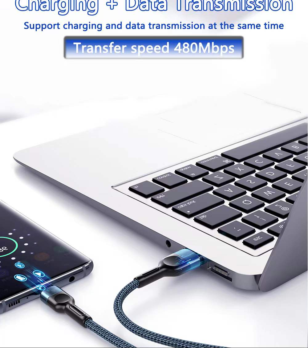 New Anti Slip Nylon Woven 0.5m Data Cable