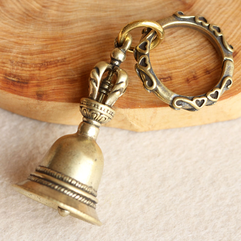 Brass Key Chain Pure Copper Handmade Beguiling Bell Tangcao Ring - Shop at LoveMi