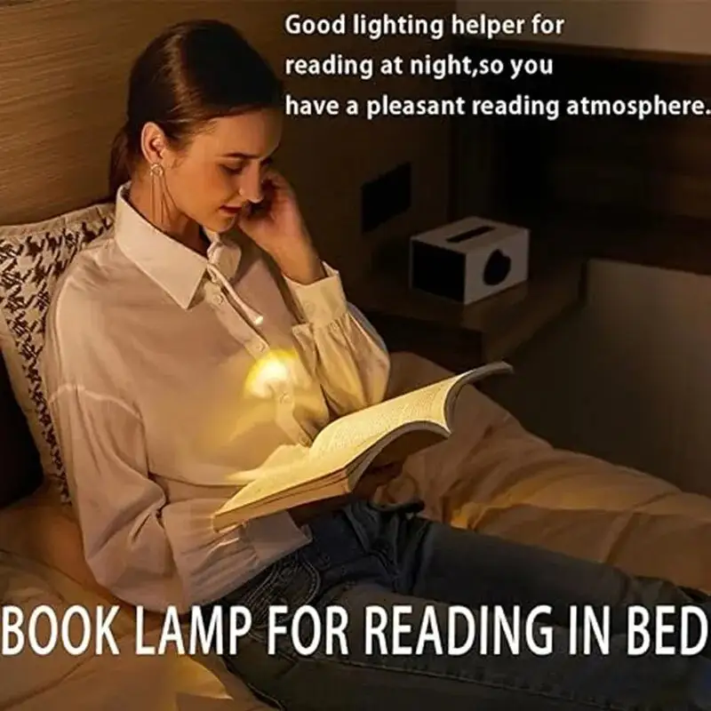 Creative Mini LED Book Night Light With Adjustable Clip For 360 Flipping Study Eye Protection Light Rechargeable 3 Colors