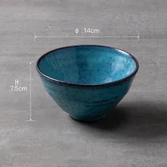 Individualized Rice Bowl Nordic Household Single Ceramic - Mushroom Green Bowl - View 1
