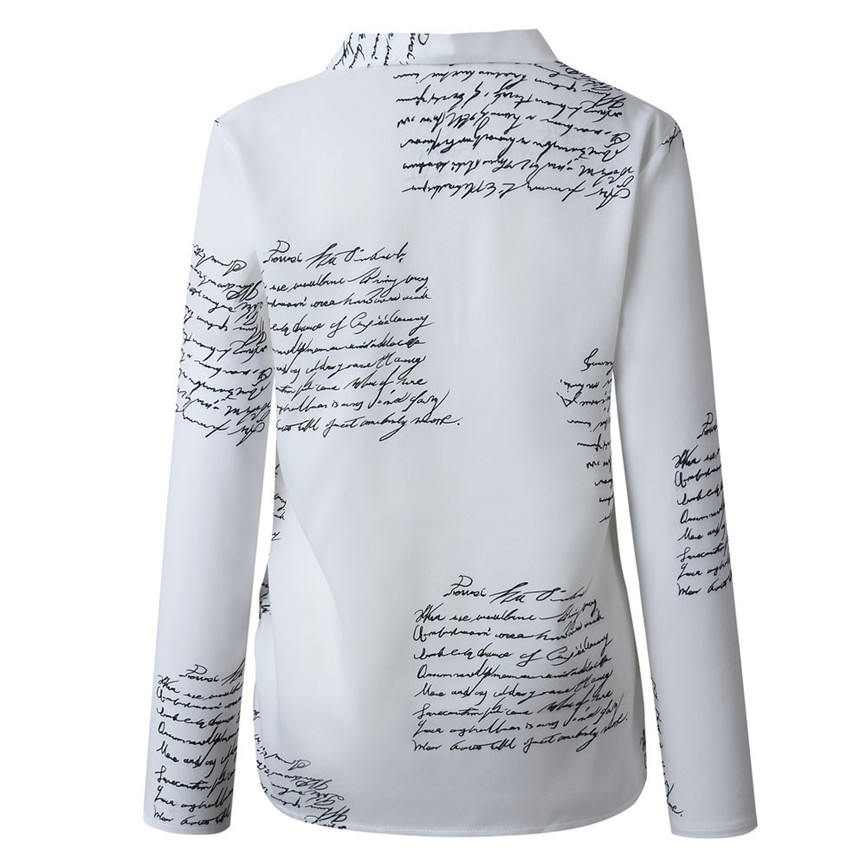 Title 3, Casual Letter Long Sleeve Womens Shirt