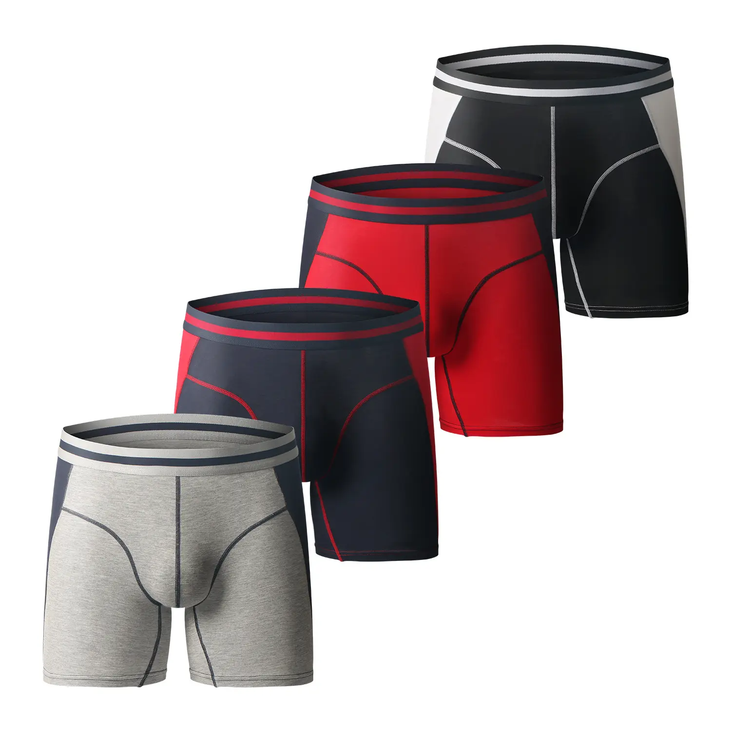 Color Block Modal Shorts And Long Boxer