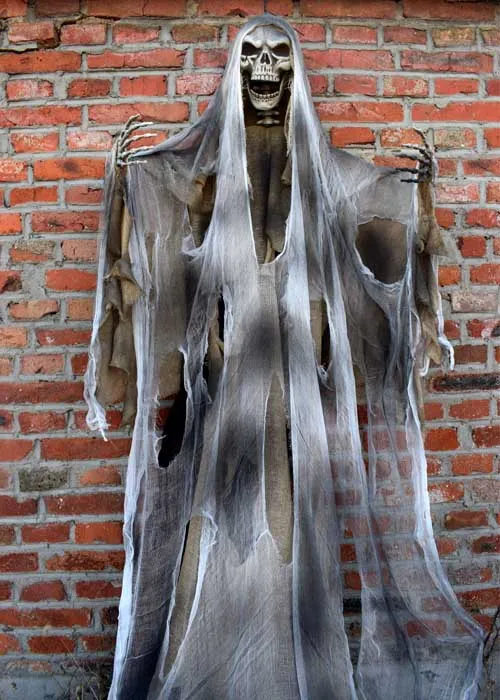 Halloween Escape Room Decoration Haunted House Bar Decoration Scary Skeleton Hanging - Yellow Dress