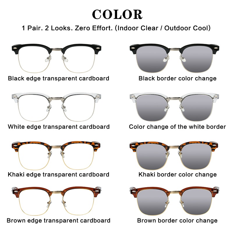 4-Pack Photochromic Glasses Set - UV Protection & Auto-Darkening Lenses Lightweight & Stylish For Indoor & Outdoor Use - Image 1