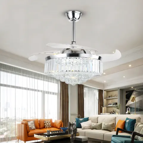 Crystal Fan Lights European Ceiling Fan Living Room Bedroom