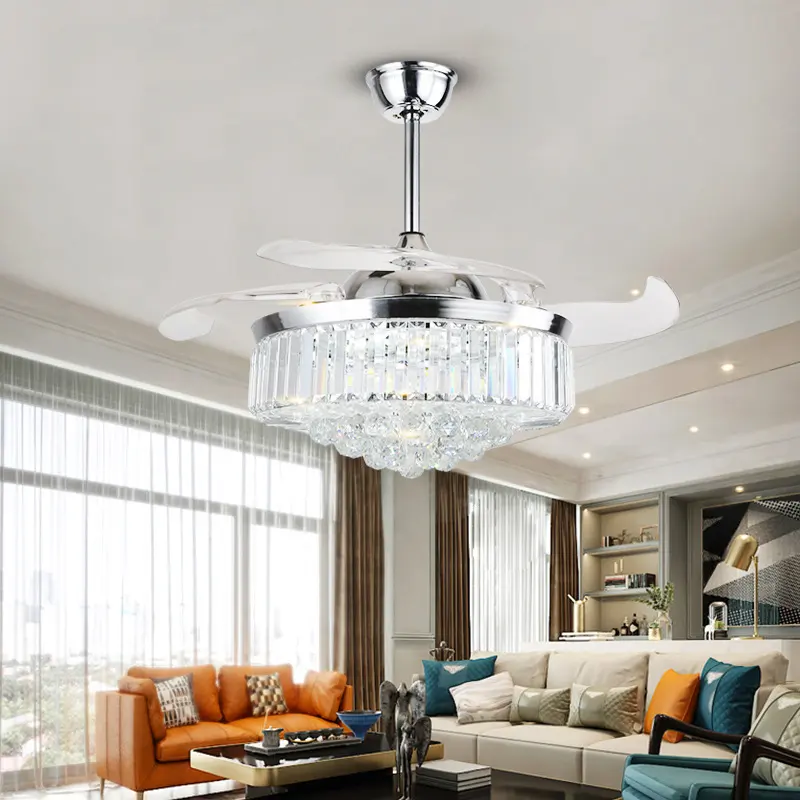 Crystal Fan Lights European Ceiling Fan Living Room Bedroom