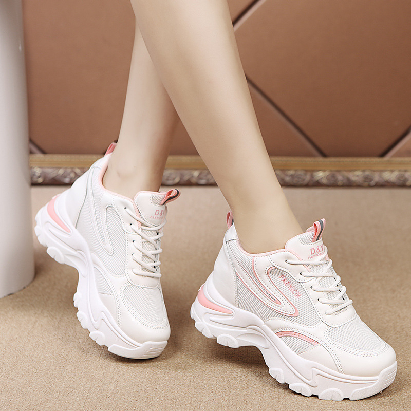 Lace-up Thick-soled Inner Heightening Casual Women's Shoes