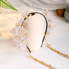 Hanfu Hair Hoop Fairy Versatile Glass Headwear Going Out Net Red Retro Accessories - Iris - View 1