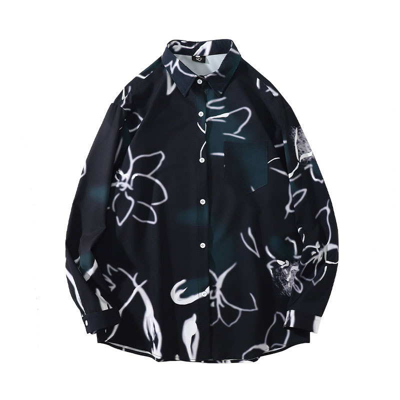 Title 5, American Street Dark Floral Print Long Sleeve S...