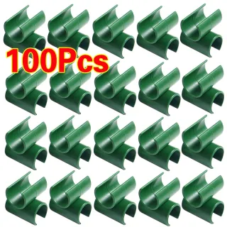 1o0Pcs Garden Bamboo Cane Flexi Balls Fruit Cage Netting Connectors Fixing Clips