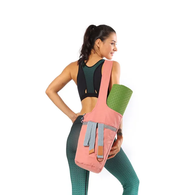 Big Pocket Yoga Bag Outdoor Sports Fitness Single Shoulder Messenger Multicolor Single Port Pink - Shop at LoveMi
