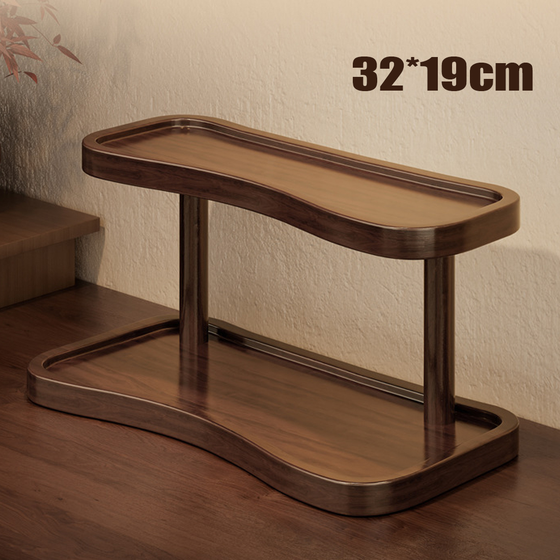 New Walnut Desk Organizer Shelf Modern Multiuse 2 Tier For Pantry Bedroom — image 7