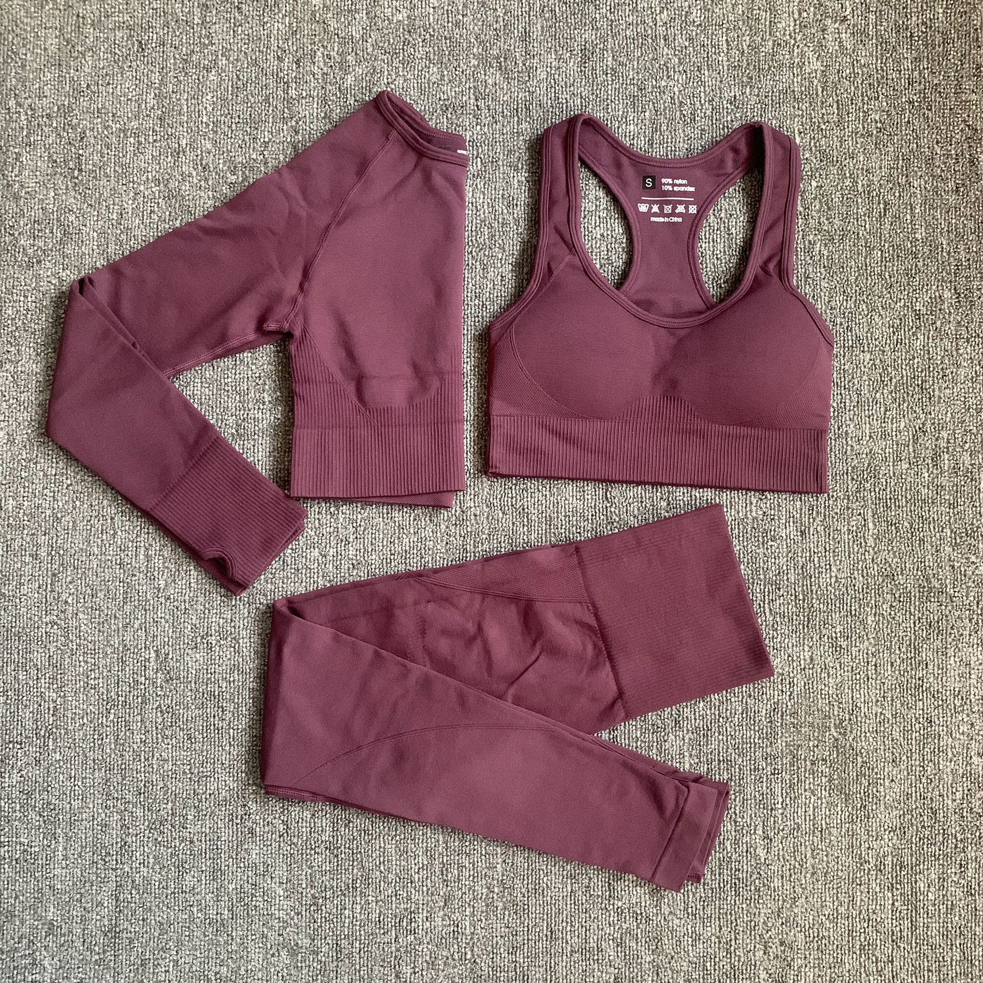 Quick Drying Knitted High Waist Hip Lifting Pants Sports Fitness Yoga Suit