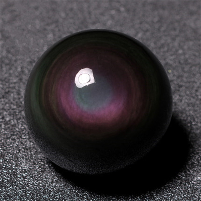 Title 5, Natural Obsidian Rainbow Eyeballs Ice-like Orna...