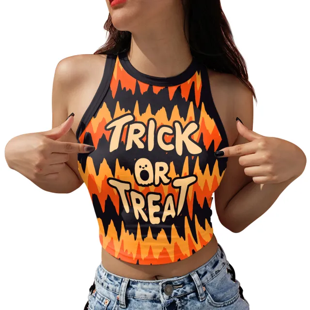 European And American Spicy Girls Digital Printing Outerwear Short Sleeveless T shirt Ga1231061 M - Shop at LoveMi