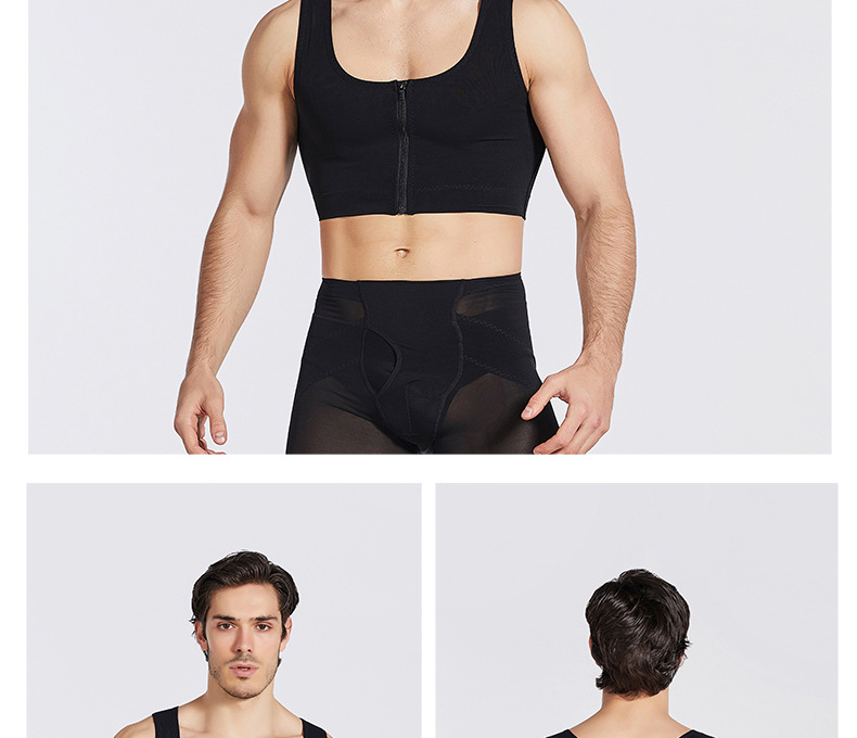 Zipper Vest Bra Tight Corset Men’s Corset Chest Pull Back Anti-camel Belly Contraction Bodybuilding
