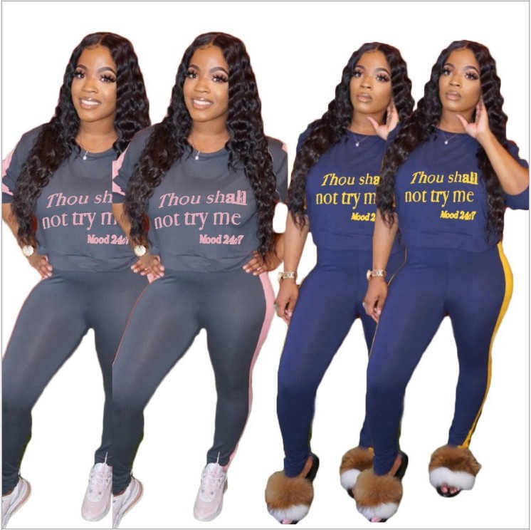 European And American Fashion Print Women's Sports Suit