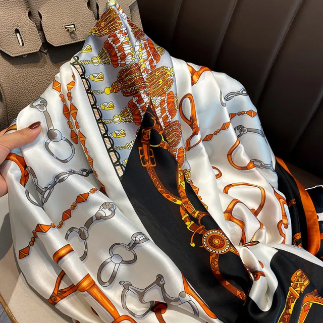 Korean Version Of The Simulation Of Silk Satin Silk Scarf Female Scarf Main Picture Color3 - Shop at LoveMi