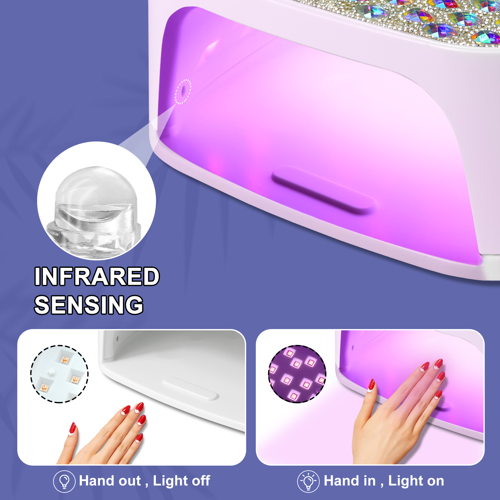 Professional UV LED Nail Lamp For Gel Nails, Cordless Nail Lamp Rechargeable Nail Dryer For Gel Polish, UV Curing Light With 4 Timer & Automatic Sensor, UV Light Lamp For Nail Art Salon At Home 6