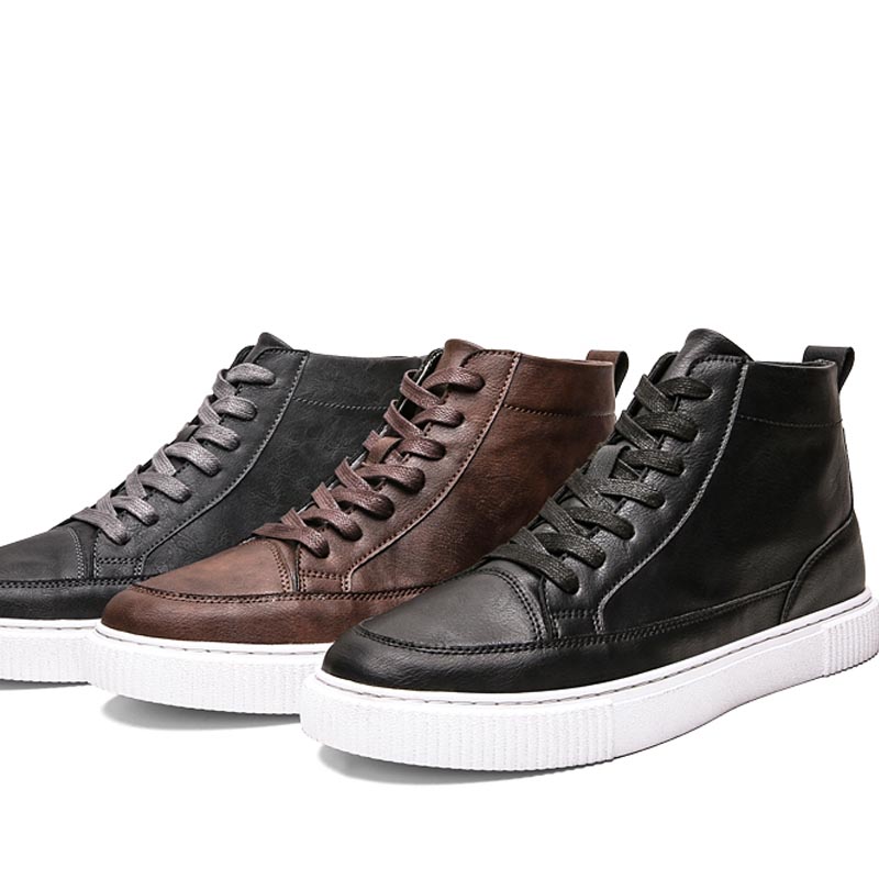 Title 8, All-Match Casual High-Top Leather Shoes For Stu...