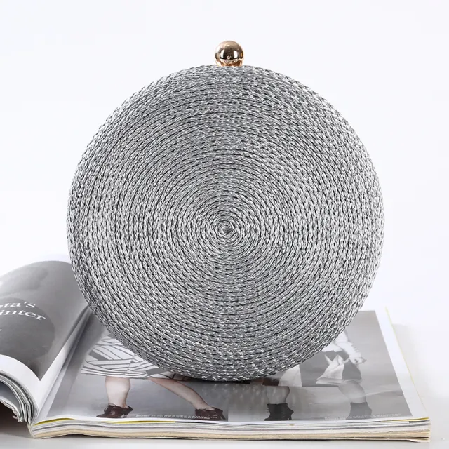 Round Dinner Clutch Handmade Fashion Hipster Silver - Shop at LoveMi