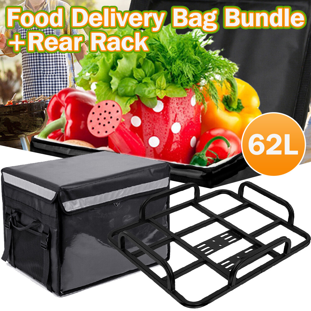 62L Food Delivery Bag Rear Rack For Motorcycle Bike Food Delivery Drivers Kit