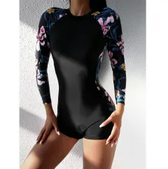 New Bikini Conservative Skinny Sunscreen One Piece Swimsuit - Pink - View 1