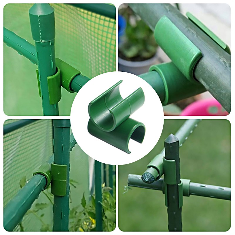1o0Pcs Garden Bamboo Cane Flexi Balls Fruit Cage Netting Connectors Fixing Clips — foto 6