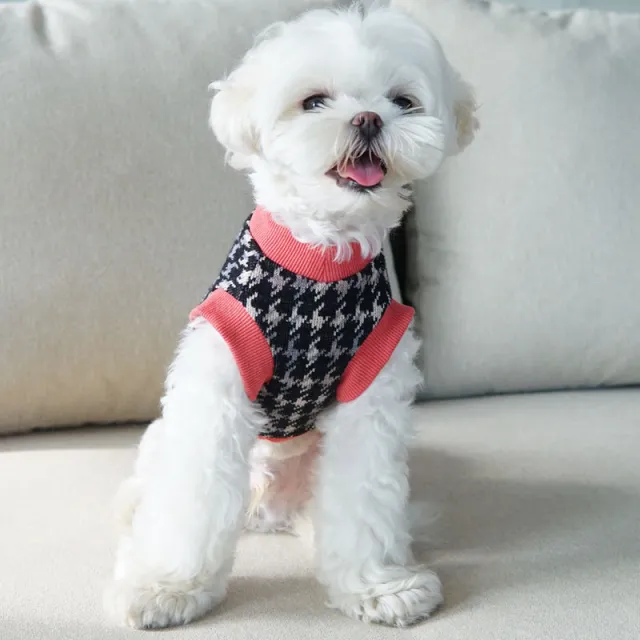 Pet Dog Clothes Autumn And Winter Japanese And Korean V neck Vest Clothing Pink - Shop at LoveMi