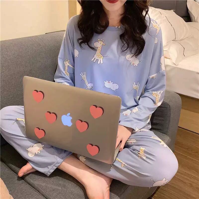 Title 8, Korean Style Pajamas Female Cute Long-sleeved T...