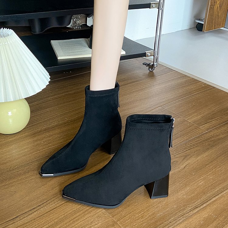 Suede Pointed Toe Boots, picture 2 of 4