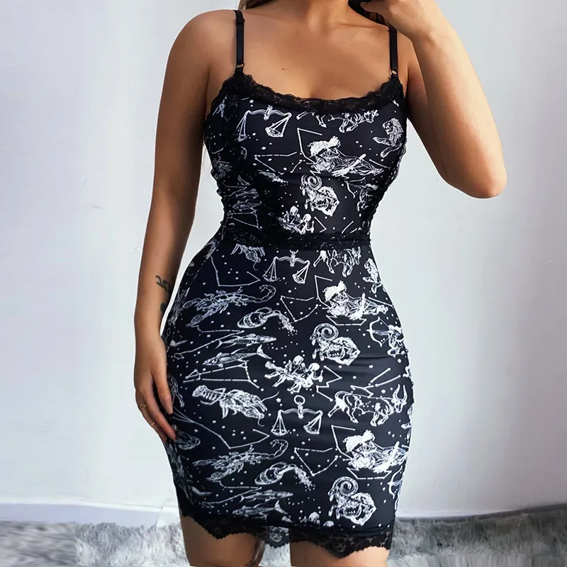 Black Sling Lace Cotton Silk Bodysuit - Black