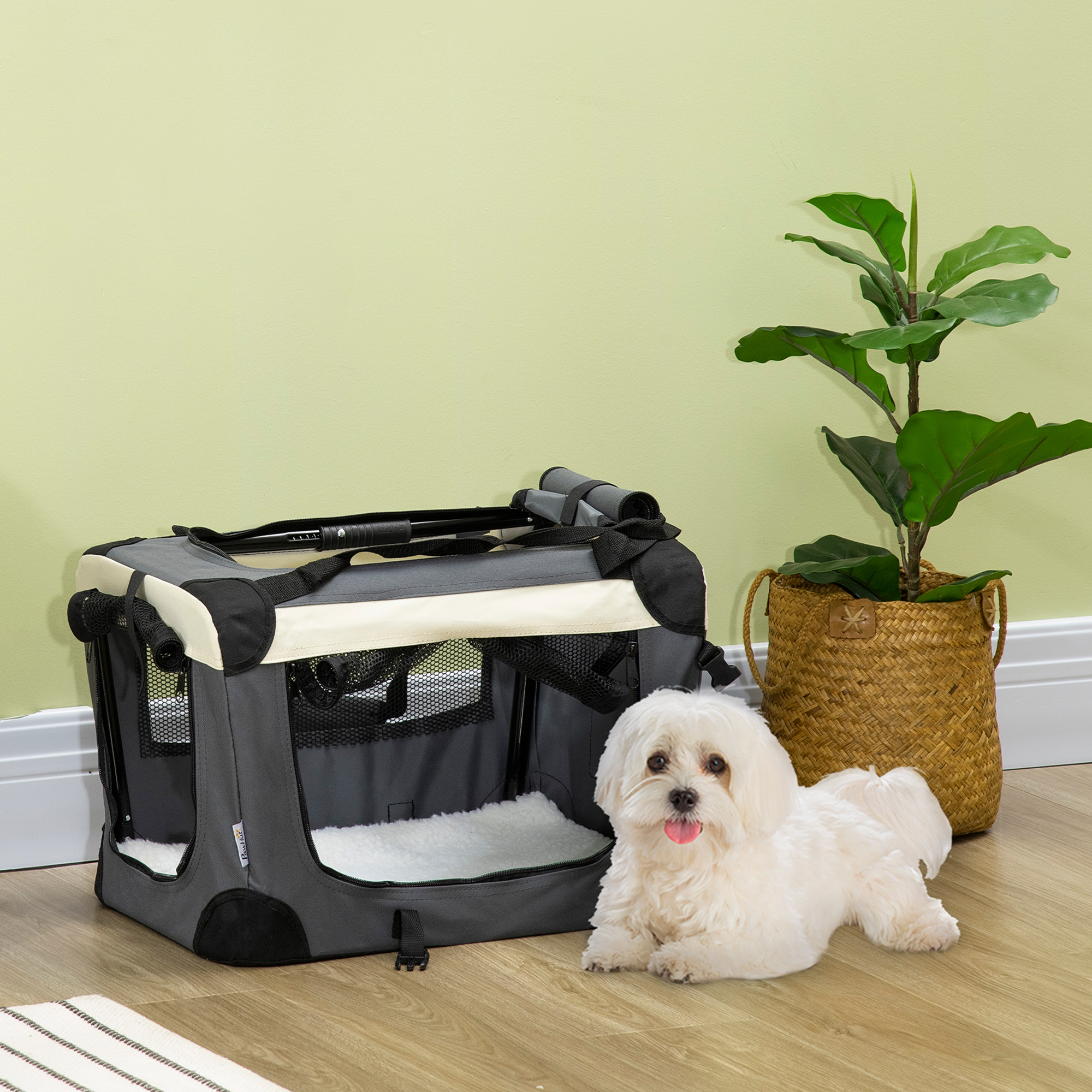 51cm Foldable Pet Basket With Soft Cushion, Suitable For Small Dogs And Cats — image 4