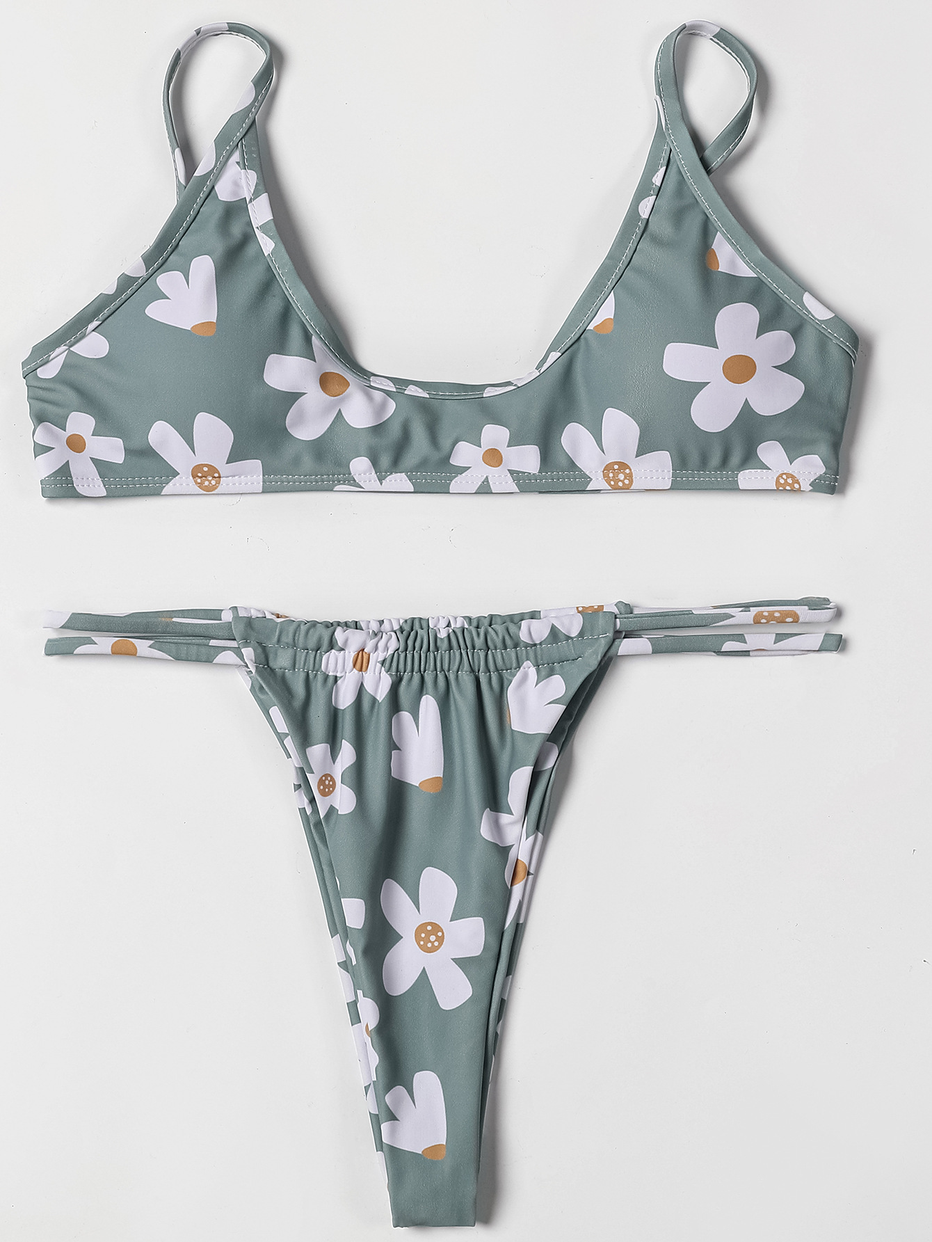 Floral Print Low Rise Bikini Swimsuit