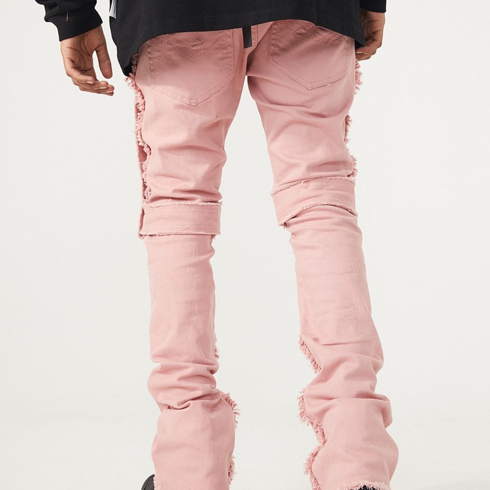 Title 3, Strap Raw Hem Jeans Hip-hop Streetwear Heavy Pa...