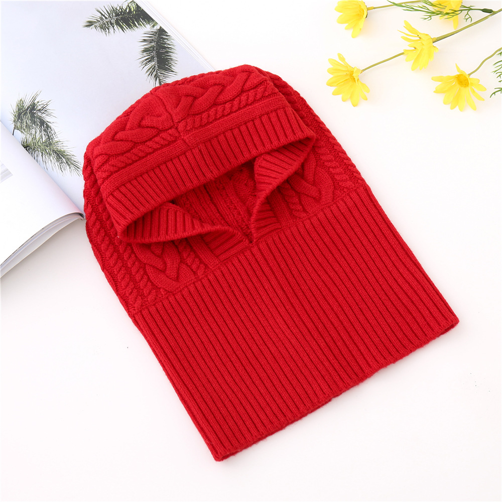Women's Thickened Thermal Dual use Knitted Scarf Red - Shop at LoveMi