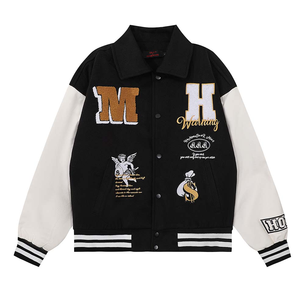Men's Jacket Embroidered Color Matching Baseball Uniform - Image 2