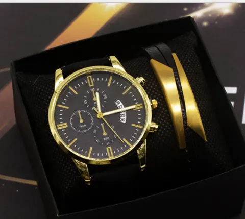Men's Watch Set Quartz Fashion Calendar New Business Wrist