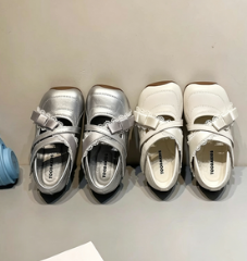 Girls Leather Shoes, Sweet Mary Jane Shoes, French Square Toe Crisscross Strap Princess Shoes, Fashion Versatile Flats For Baby Girls